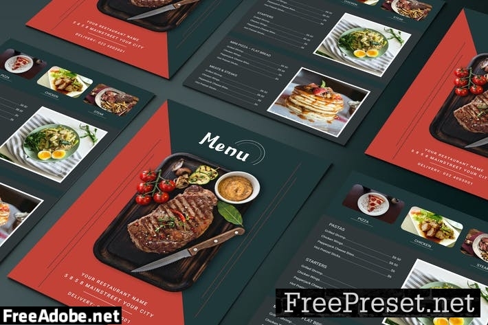 Restaurant Menu Two Sided Menu List Template BZC5DBF