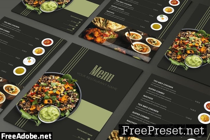 Restaurant Menu Two Sided Menu List Template GU7NTFJ