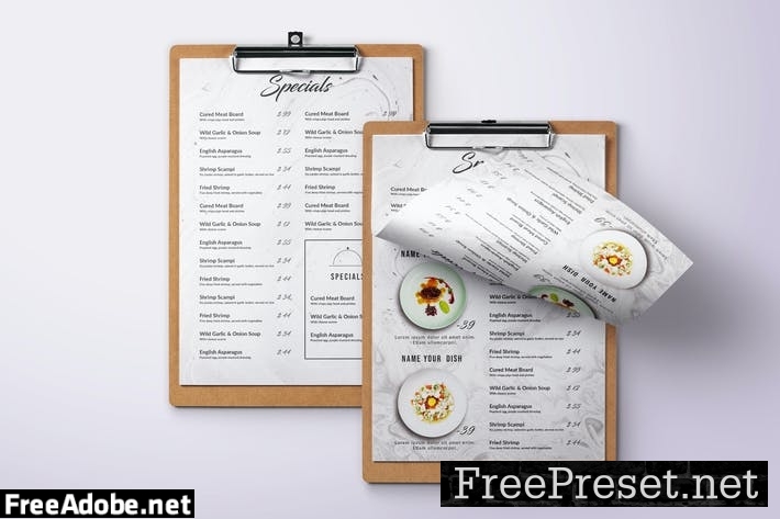 Restaurant Single Page A4 & US Letter Minimal Menu ZGZ7X4P