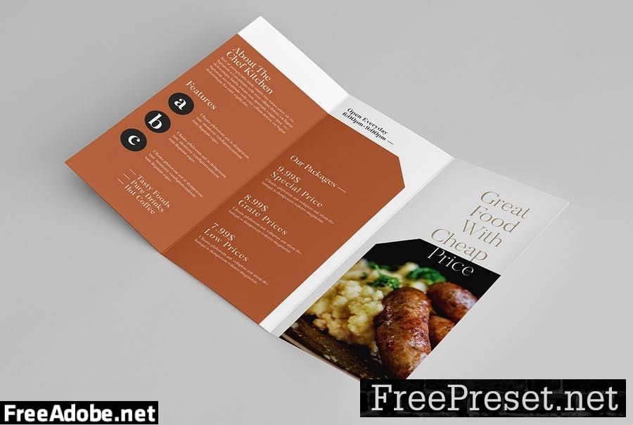 Restaurant Trifold Brochure 4CNGS8Y