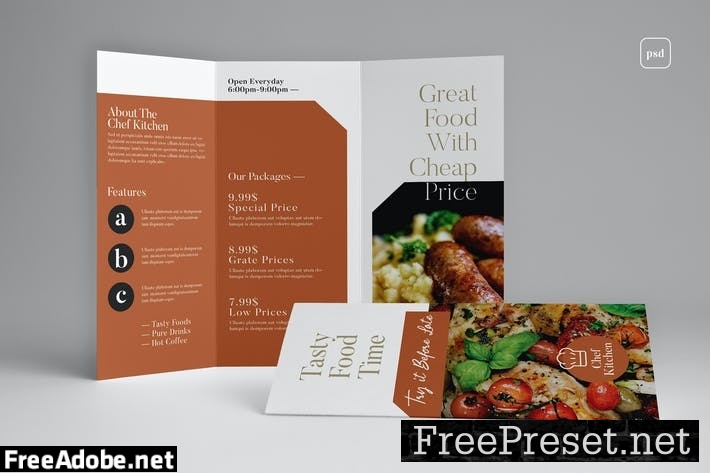 Restaurant Trifold Brochure 4CNGS8Y