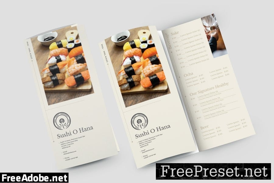 Restaurant Trifold Menu