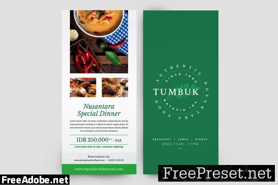 Restaurant Trifold Menu