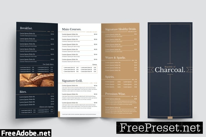 Restaurant Trifold Menu 2J9RPDZ