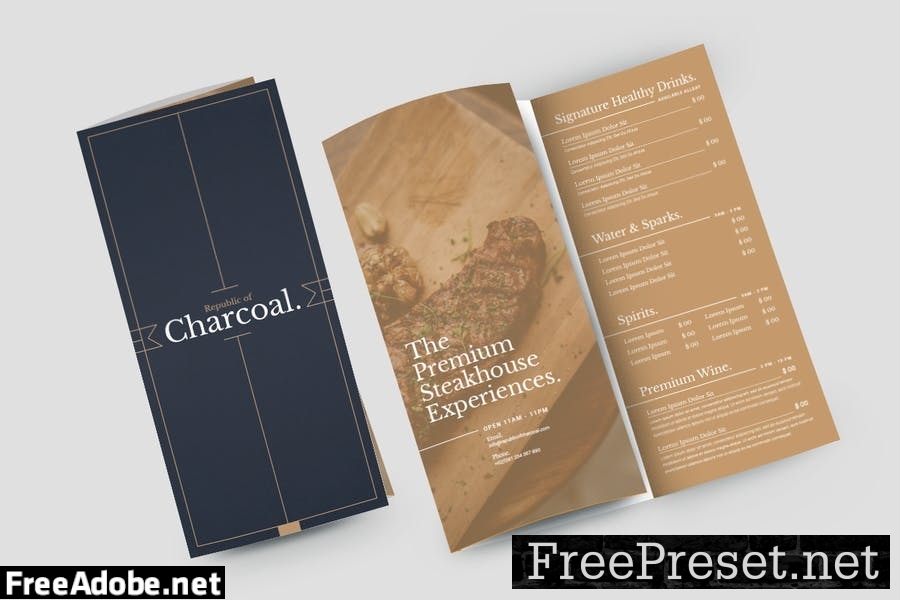 Restaurant Trifold Menu