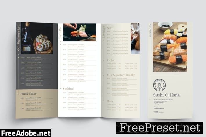 Restaurant Trifold Menu MBWCVY8