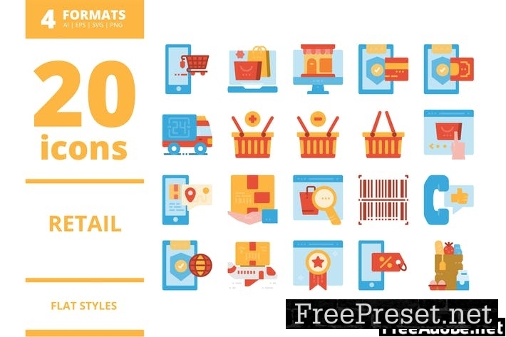 Retail Flat icons packs ES7HR2D