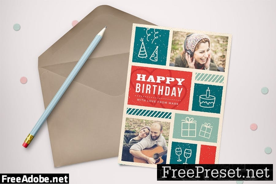 Retro Birthday Card L9GBKS