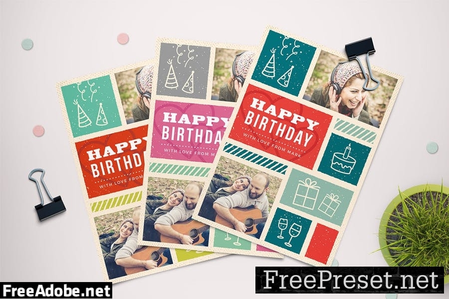 Retro Birthday Card L9GBKS