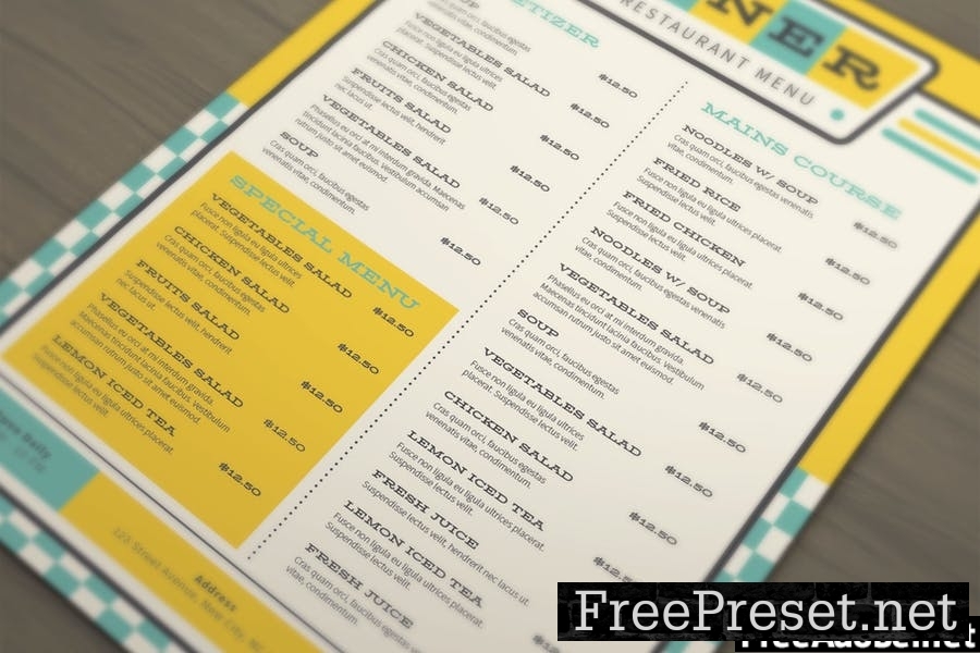 Retro Food Menu Template