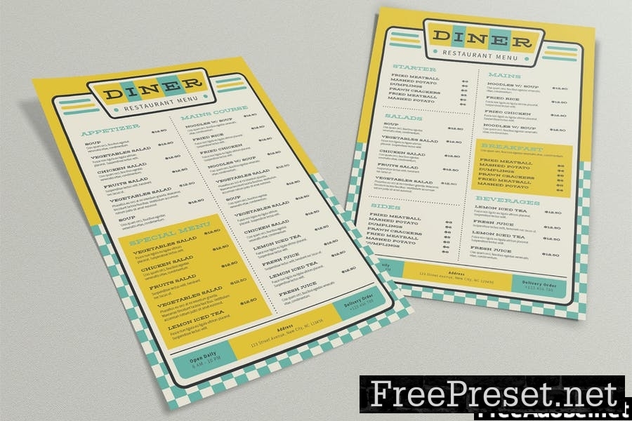 Retro Food Menu Template