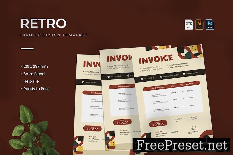 Retro - Invoice T5P7M3L