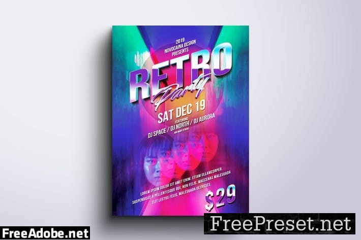 Retro Party Flyer & Poster CAMKU3J