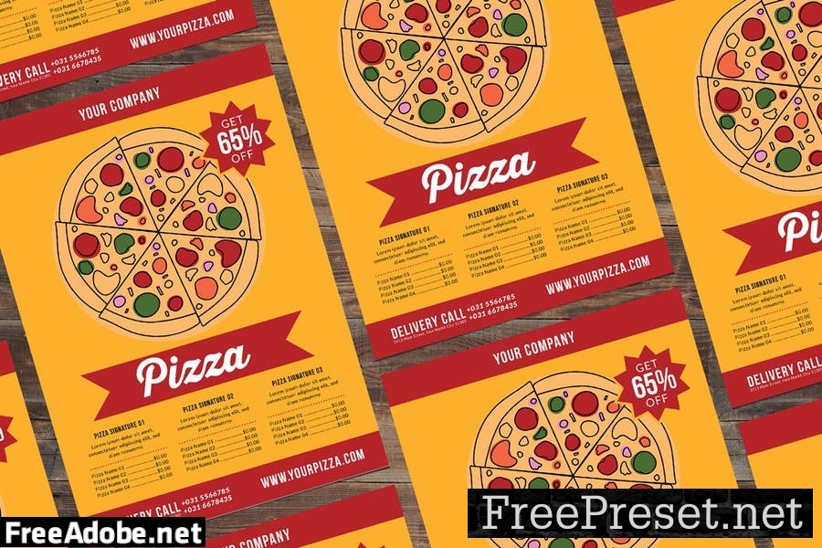 Retro Pizza Flyer Menu