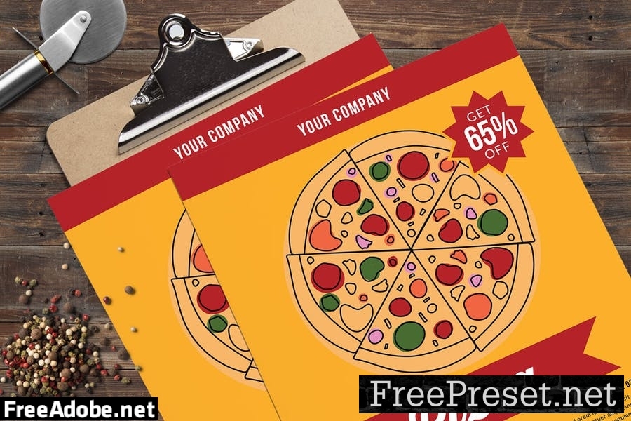 Retro Pizza Flyer Menu