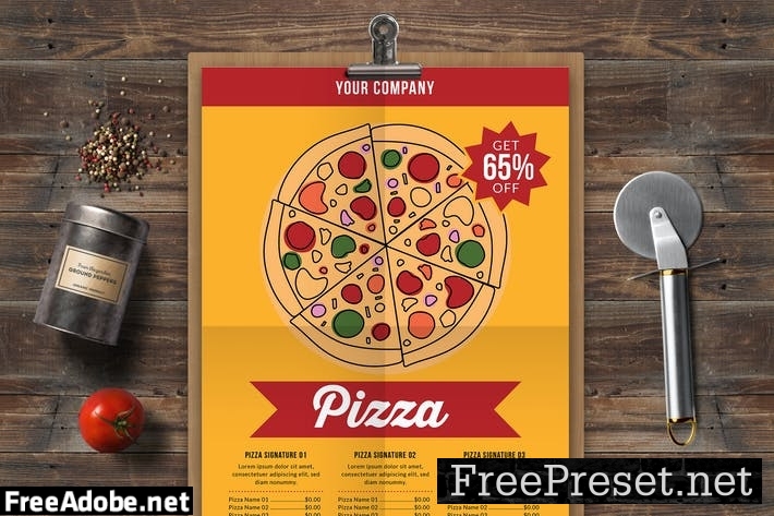 Retro Pizza Flyer Menu SWDWUN8