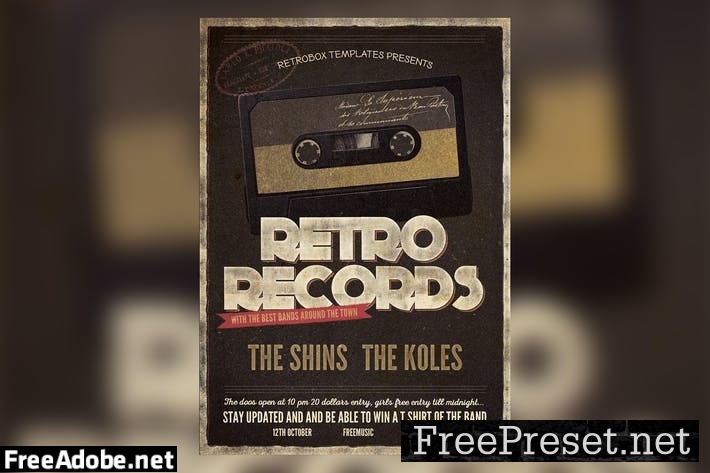 Retro Records Flyer Poster GE2HHBD