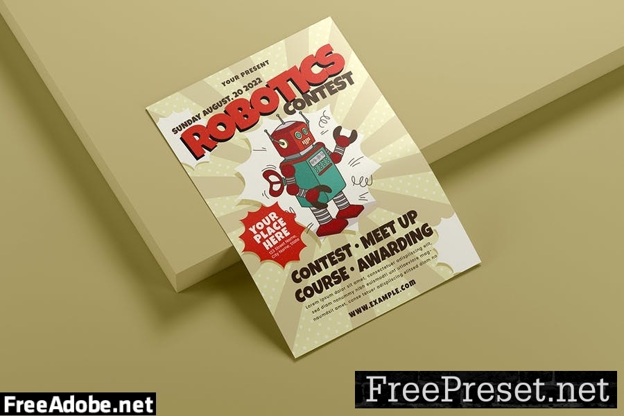 Retro Robotic - Flyer Template W322ZX9