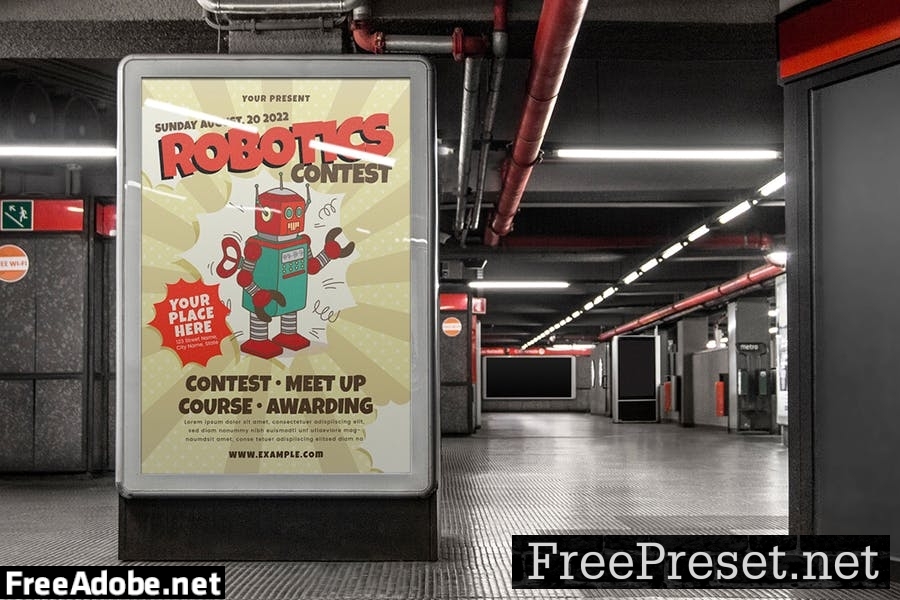 Retro Robotic - Flyer Template W322ZX9