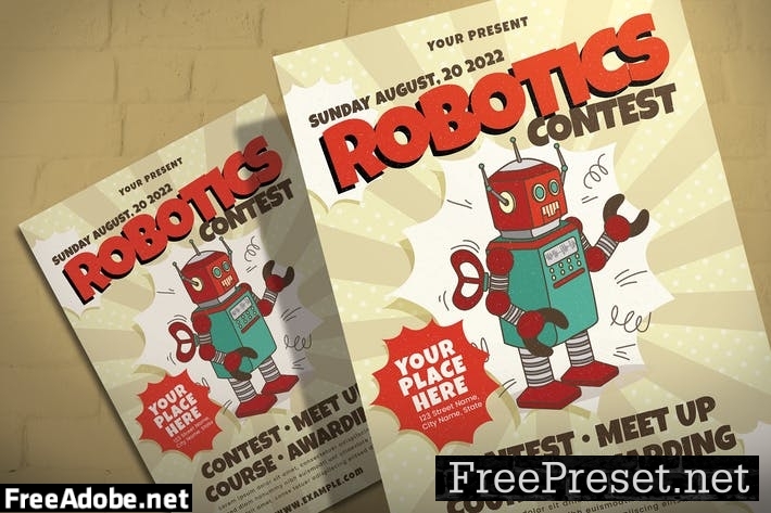 Retro Robotic - Flyer Template W322ZX9