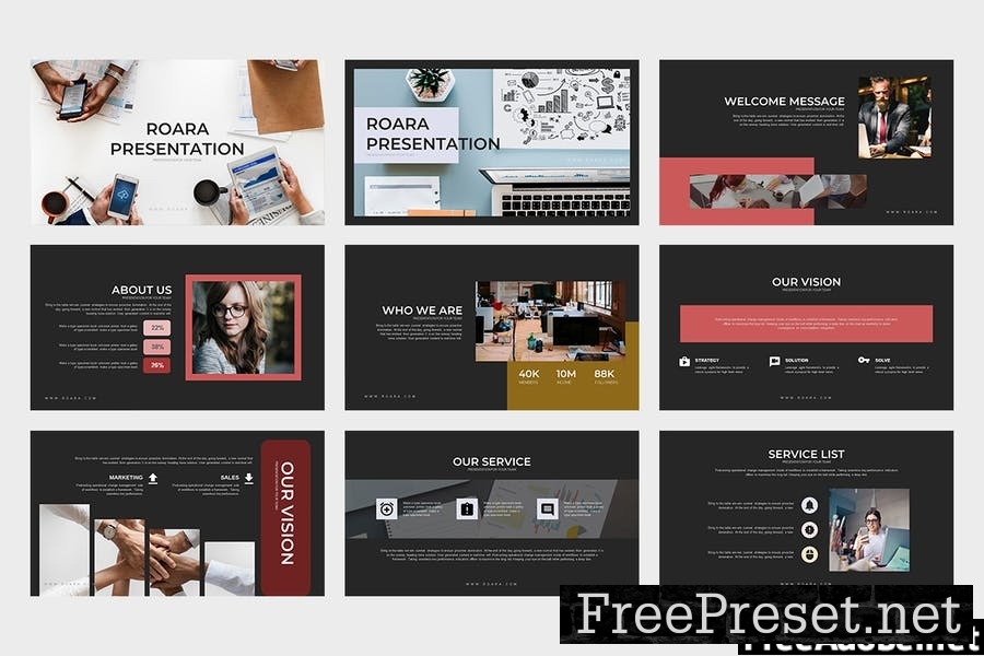 Roara : Multipurpose Google Slides Template X7CAPA