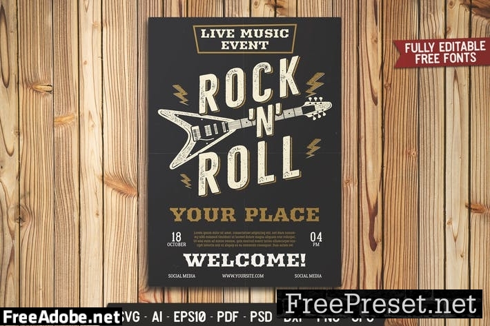 Rock N Roll Music Festival Flyer ZQALQ45