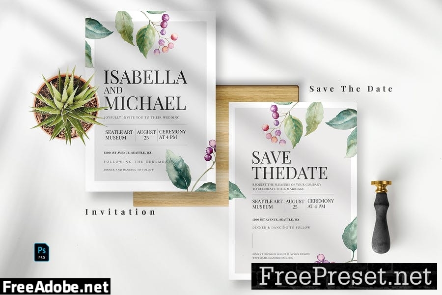 Romantic Floral Invitation Set EZ