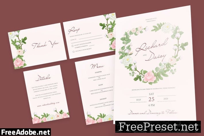 Romantic Rose Wedding Invitation L4FW23Y