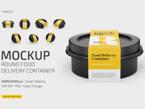 Round Food Delivery Container Mockup 10981908