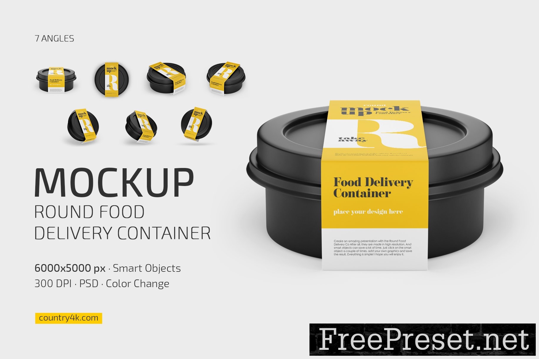 Round Food Delivery Container Mockup 10981908