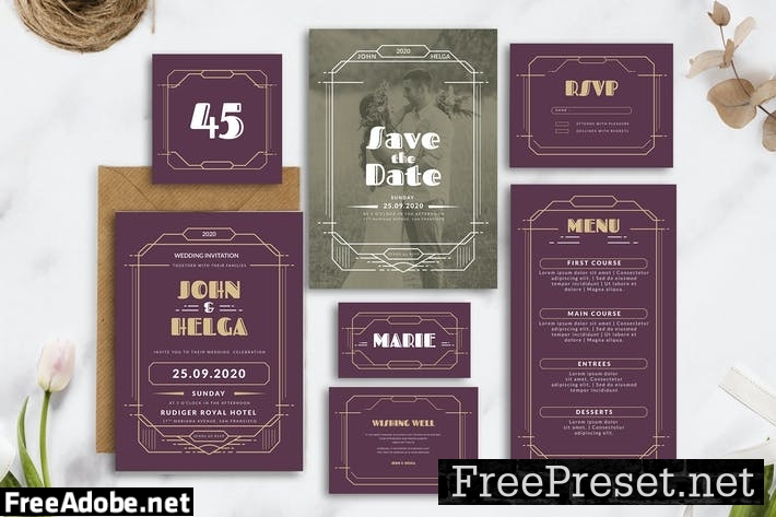 Royal Art Deco - Wedding Invitation E9K9V2X