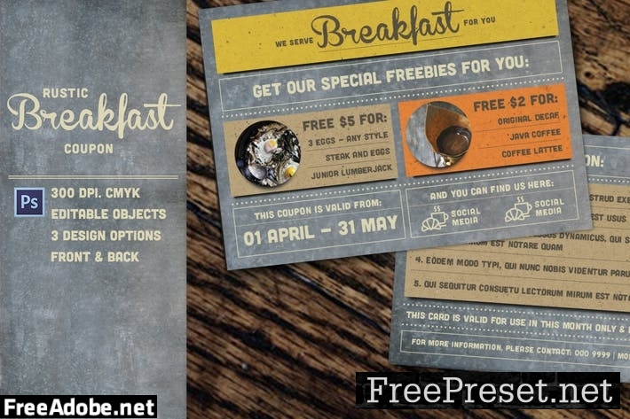 Rustic Coupon Card 4FKJ3H