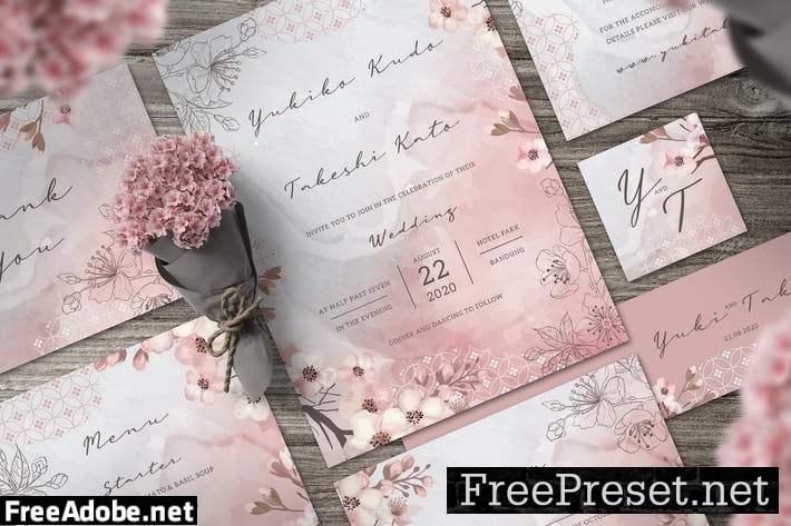 Sakura Wedding Invitation Set ES8NDCR