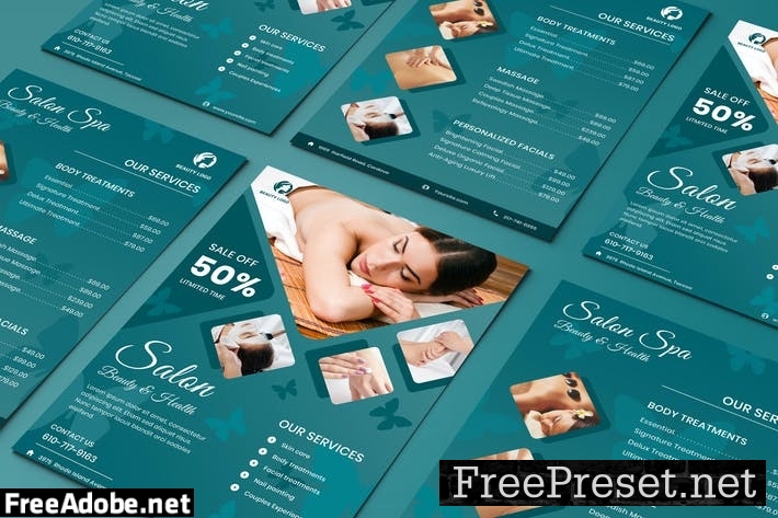 Salon Beauty Health Two Sided Price List Flyer CPTSGD8