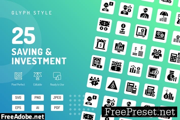 Saving & Investmanet Glyph Icons NK2XXQD