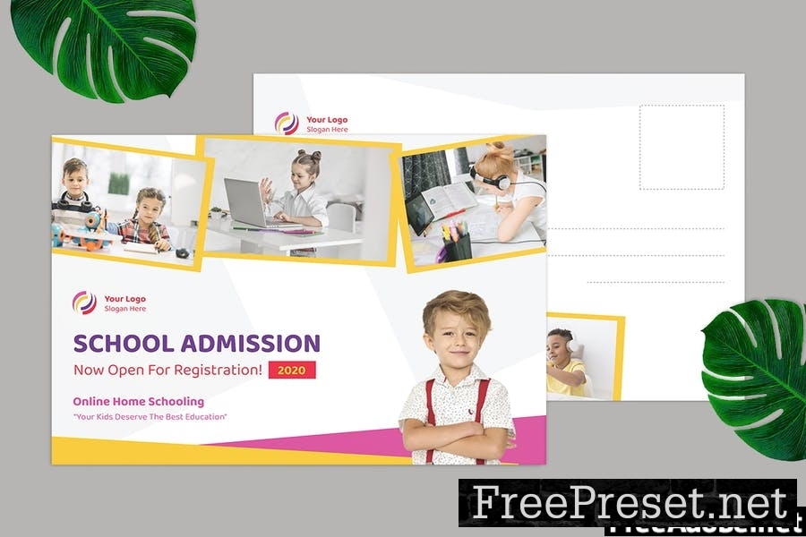 School Admission Postcard Design EDRE9PK