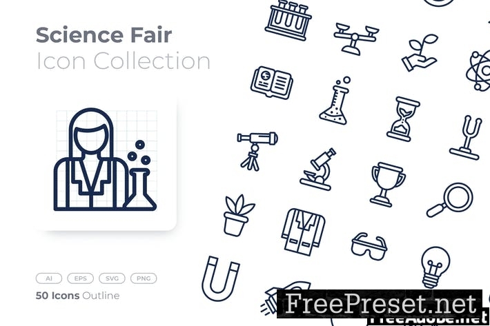 Science Fair Outline Icon H4F9PB3