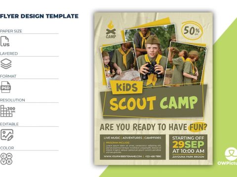 Scouts Summer Camp Flyer Template LF9827V