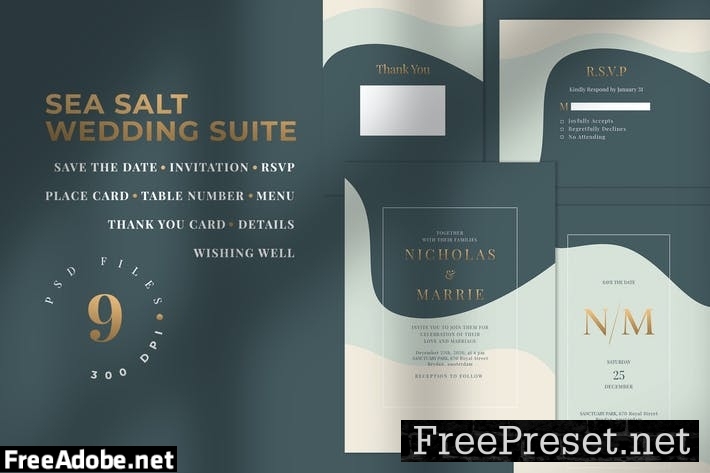 SEA SALT - Wedding Invitation Suite Q2MVZZB