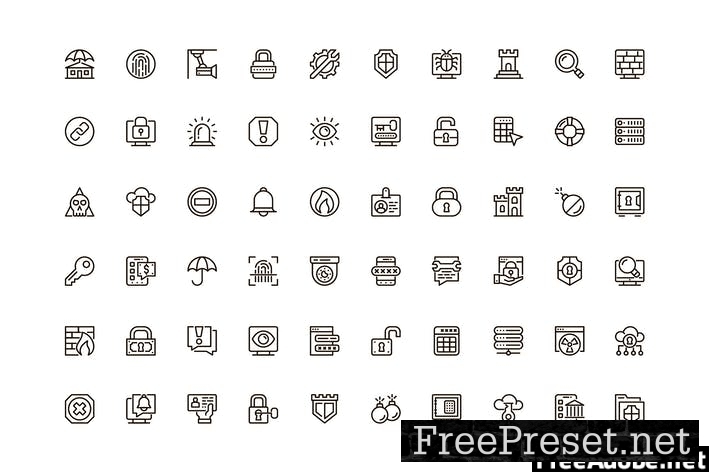 Security Unique Web Line Icons Pack A9VDBT8