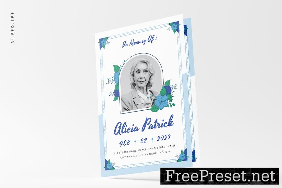 Shabby Chick Floral Funeral Card SGH27WY