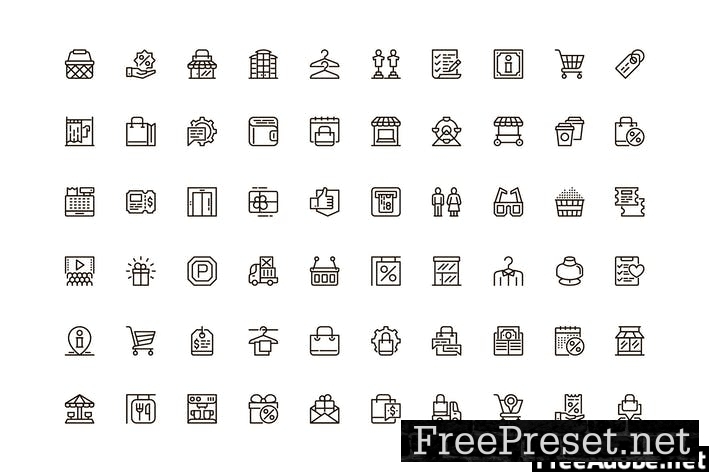 Shopping Mall Unique Web Line Icons Pack 9V9J6VA