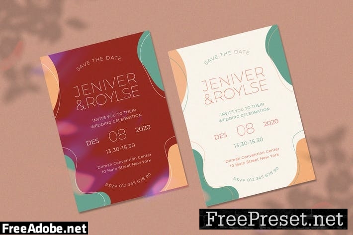 Simple abstract wedding invitation AVAKP84