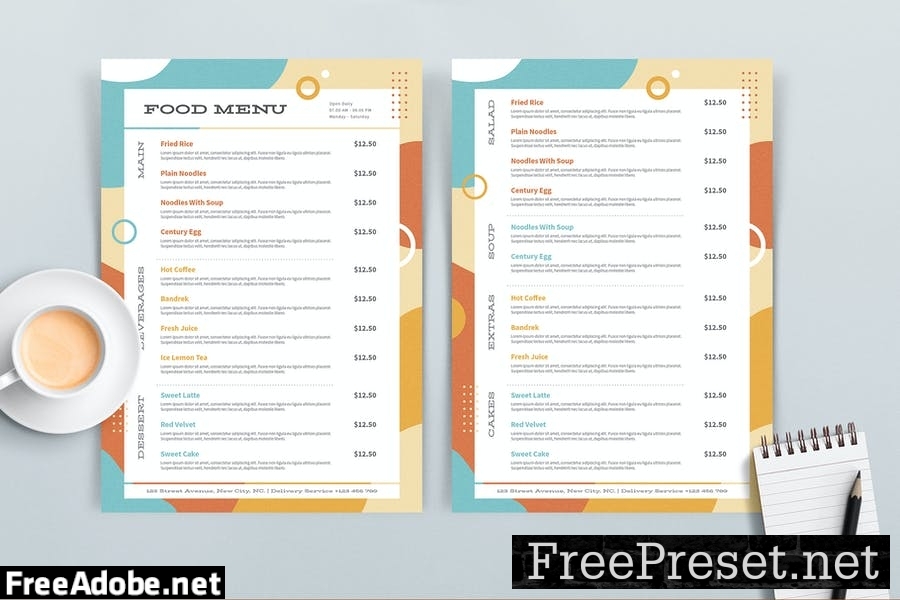 Simple Bubbles Food Menu Template