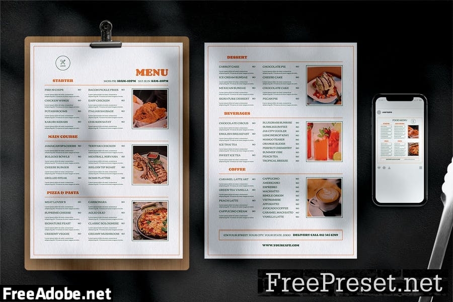 Simple Food Menu Set