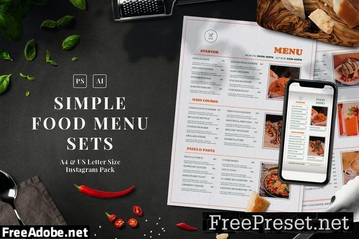 Simple Food Menu Set LZTGXN5