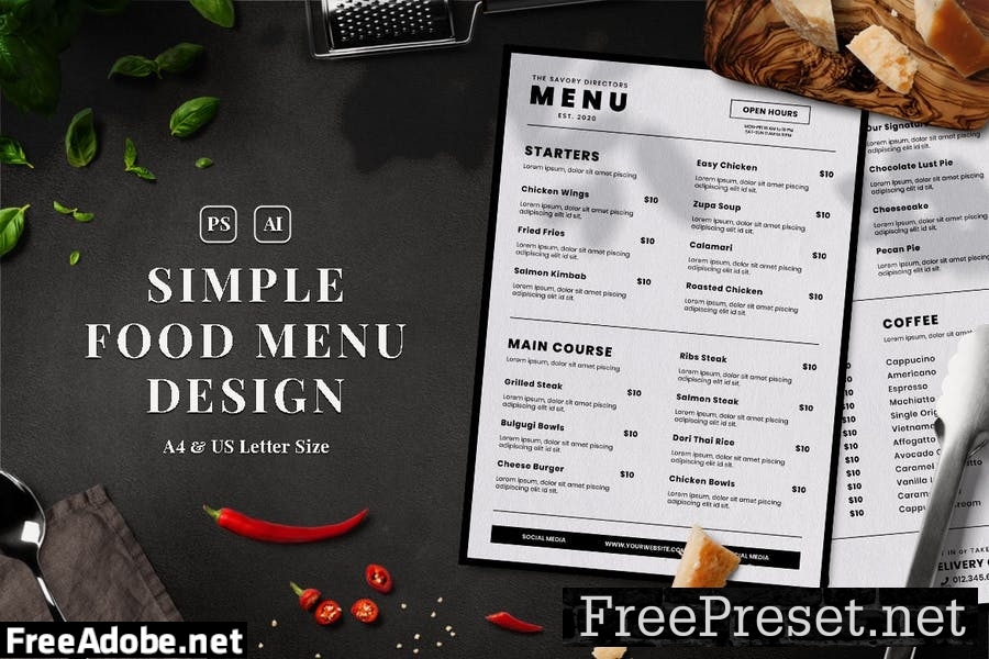 Simple Food Menu TTRSKXY