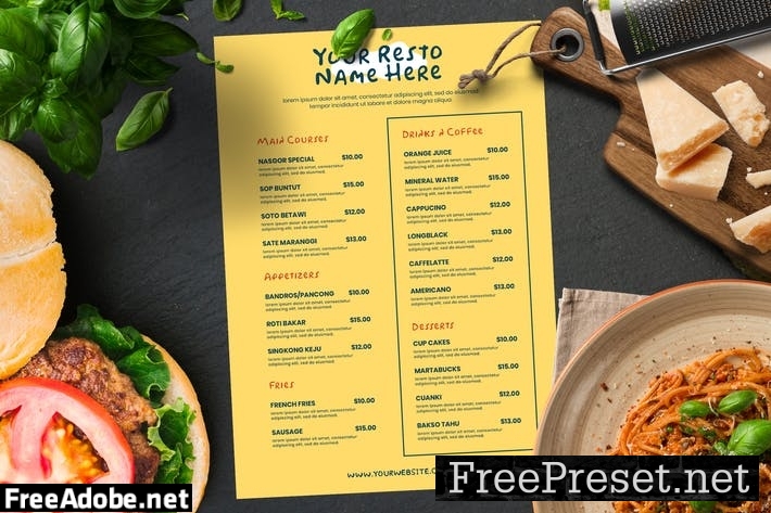 Simple Restaurant Menu NR3E6TT