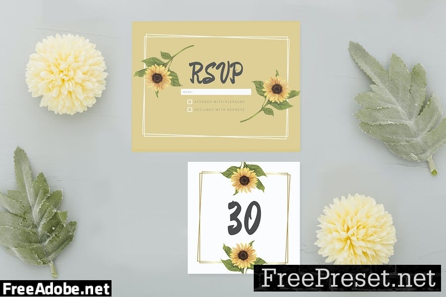 Simple Sunflower - Wedding Invitation