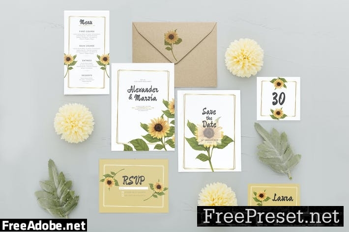 Simple Sunflower - Wedding Invitation YDNTJS6